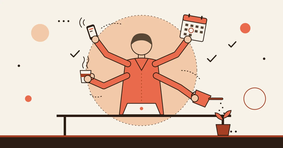 ai dating assistant with four arms doing four jobs
