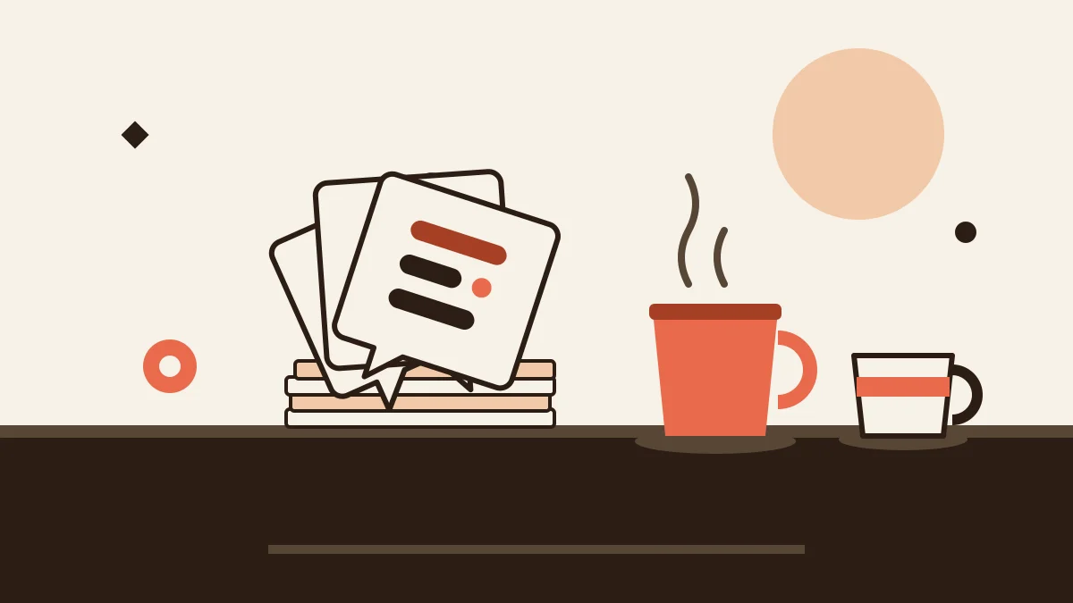 first date conversation - speech cards on a cafe table